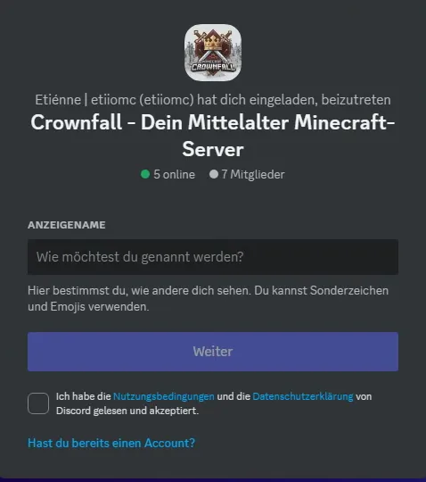 Crownfall Discord-Server ist jetzt online! 🎉